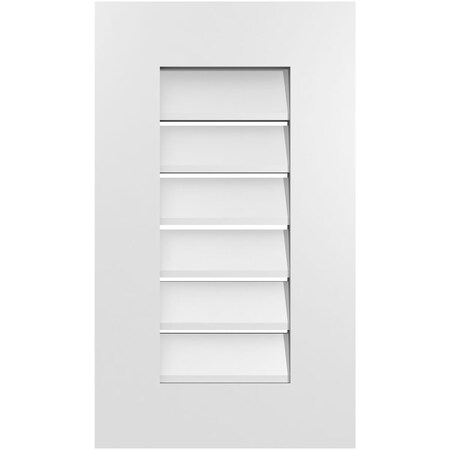 Ekena Millwork Vertical Surface Mount PVC Gable Vent: Functional, w/ 3-1/2"W x 1"P Standard Frame, 14"W x 24"H GVPVE14X2401SF